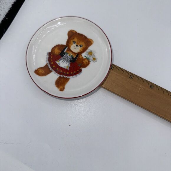 Reutter Porzellan Germany Plate Red Bear EUC Gift Idea Small Gift Exchange - Picture 3 of 3